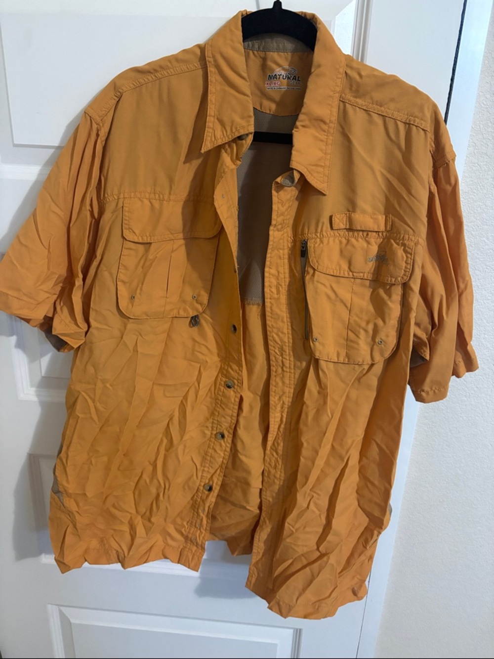 Natural Gear Men's Short-Sleeve Outdoor button down/Jacket in Orange